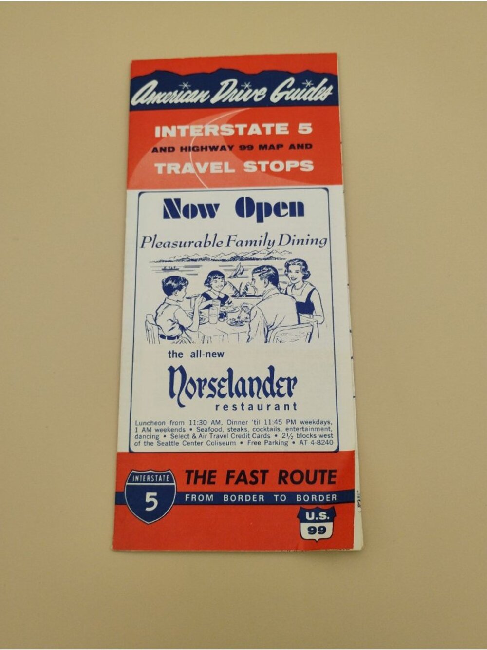 Vintage 1967-1968 American Drive Guide Interstate 5 Highway 99 Map Travel Stops